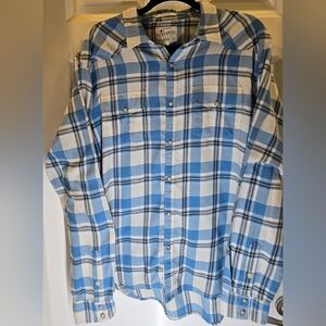 Lucky Brand Blue and White Plaid Shirt